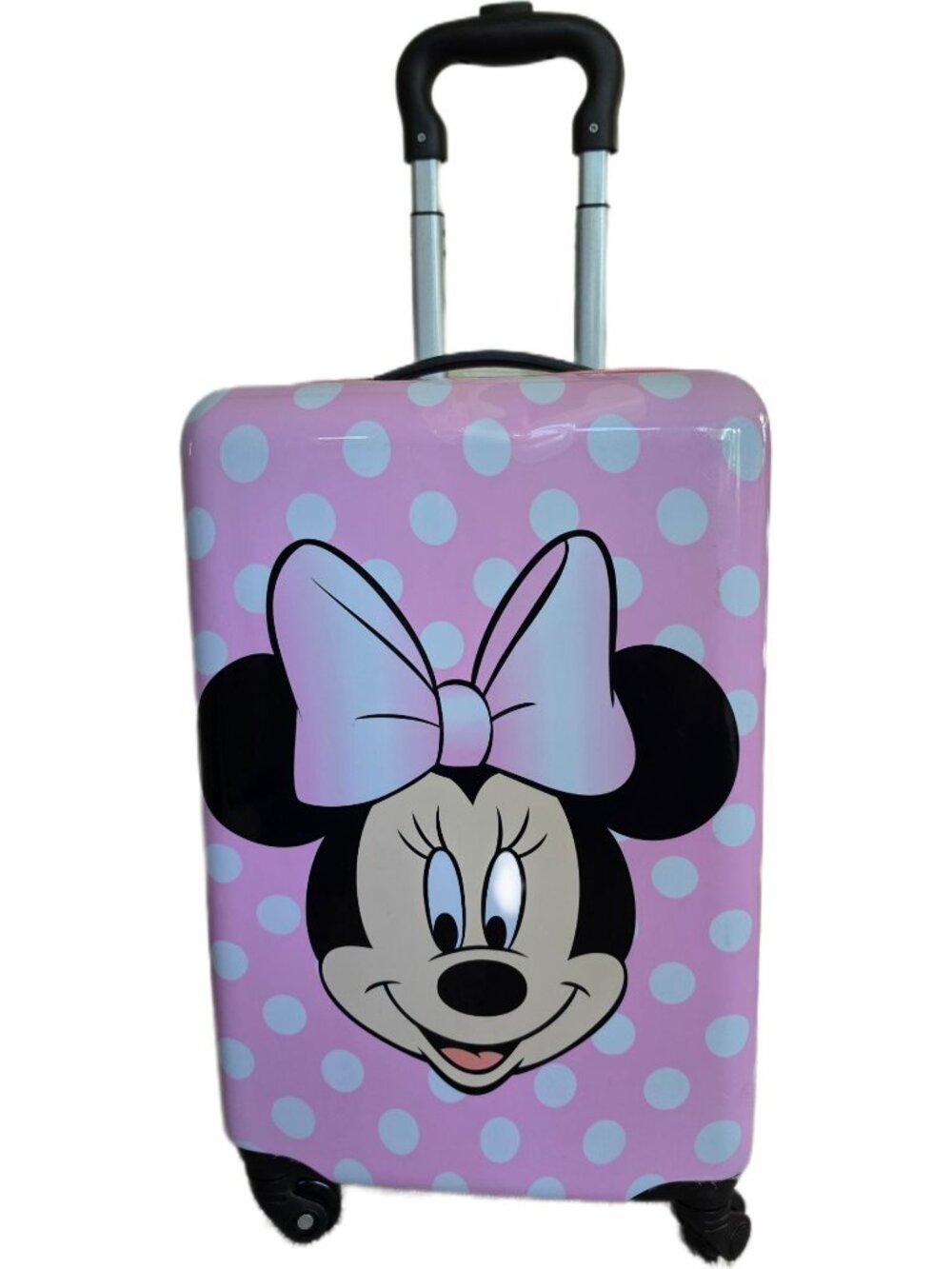 Disney Minnie Mouse 19" Kids Hard Side Spinner Luggage Pink Polka Dot GUC